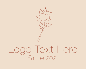 Floral Shop - Sunflower Line Art logo design