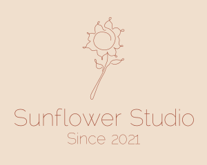 Sunflower - Sunflower Line Art logo design