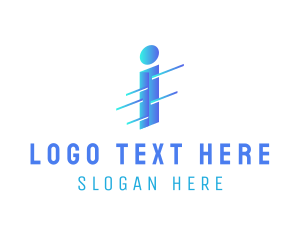 Glitch - Multimedia Company Letter I logo design