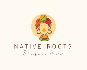 Native - Native African Woman logo design