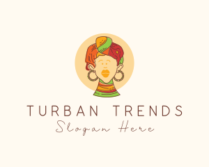 Turban - Native African Woman logo design