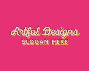 Popart Cursive Wordmark logo design