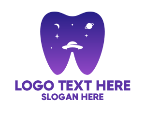 Dentist - UFO Galaxy Tooth logo design