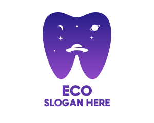 Molar - UFO Galaxy Tooth logo design