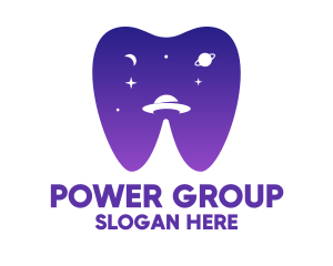 Saturn - UFO Galaxy Tooth logo design