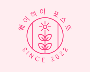 Flower Gardening Badge  logo design