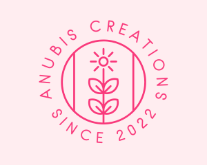 Flower Gardening Badge  logo design