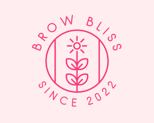 Flower Gardening Badge  logo design