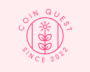 Flower Gardening Badge  logo design