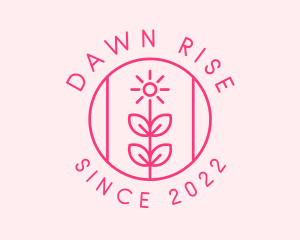 Flower Gardening Badge  logo design