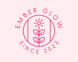 Flower Gardening Badge  logo design