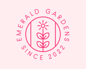 Flower Gardening Badge  logo design