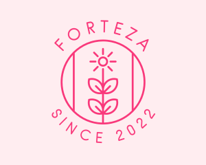 Flower Gardening Badge  logo design