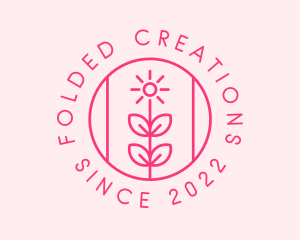 Flower Gardening Badge  logo design