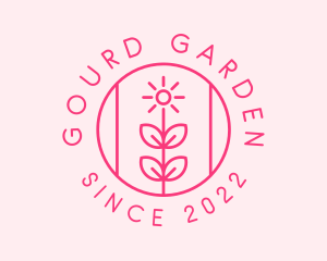 Flower Gardening Badge  logo design