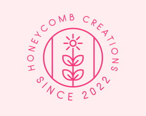 Flower Gardening Badge  logo design