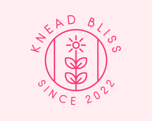 Flower Gardening Badge  logo design