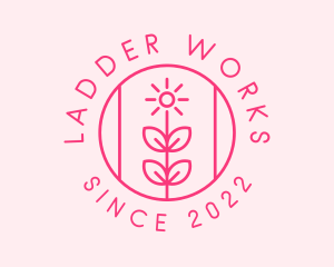 Flower Gardening Badge  logo design