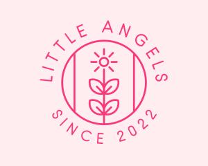 Flower Gardening Badge  logo design