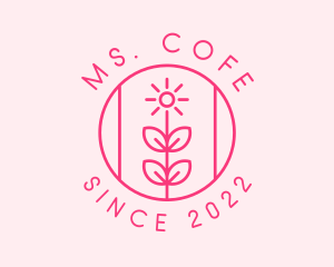 Flower Gardening Badge  logo design