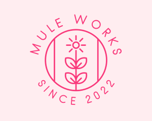 Flower Gardening Badge  logo design