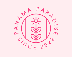 Flower Gardening Badge  logo design