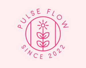 Flower Gardening Badge  logo design