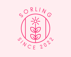 Flower Gardening Badge  logo design