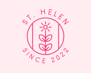 Flower Gardening Badge  logo design