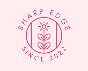 Flower Gardening Badge  logo design