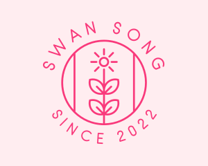 Flower Gardening Badge  logo design