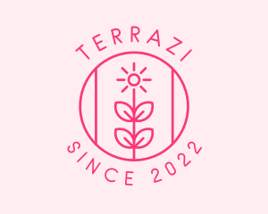 Flower Gardening Badge  logo design