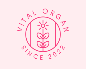 Flower Gardening Badge  logo design