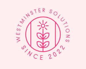 Flower Gardening Badge  logo design