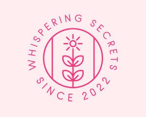 Flower Gardening Badge  logo design