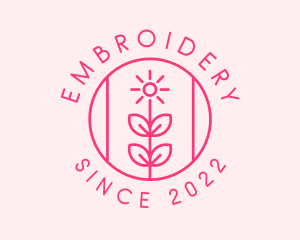 Flower Gardening Badge  logo design