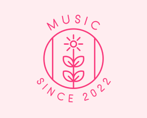 Flower Gardening Badge  logo design