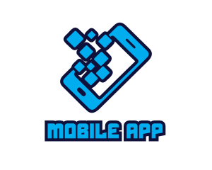 Mobile Digital Pixel logo design