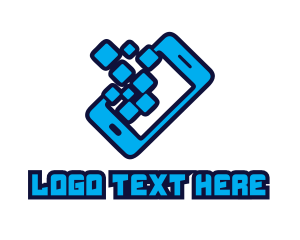Twitter - Mobile Digital Pixel logo design