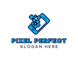 Mobile Digital Pixel logo design