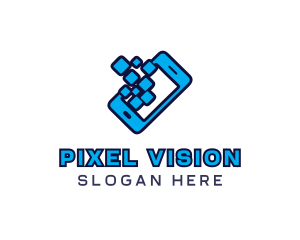 Mobile Digital Pixel logo design