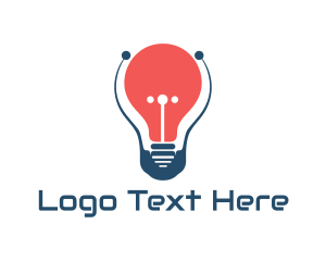 Lamp - Idea Circuit Bulb logo design