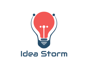 Idea Circuit Bulb logo design