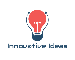 Idea Circuit Bulb logo design