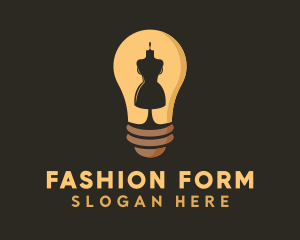 Lightbulb Mannequin Dressmaker logo design