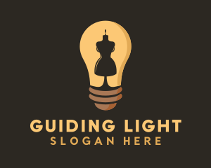 Lightbulb Mannequin Dressmaker logo design