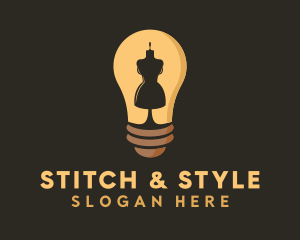 Dressmaker - Lightbulb Mannequin Dressmaker logo design