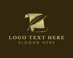 Scroll - Quill Paper Legal logo design