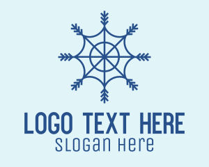 Snow - Blue Web Snowflake logo design