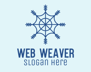 Blue Web Snowflake logo design